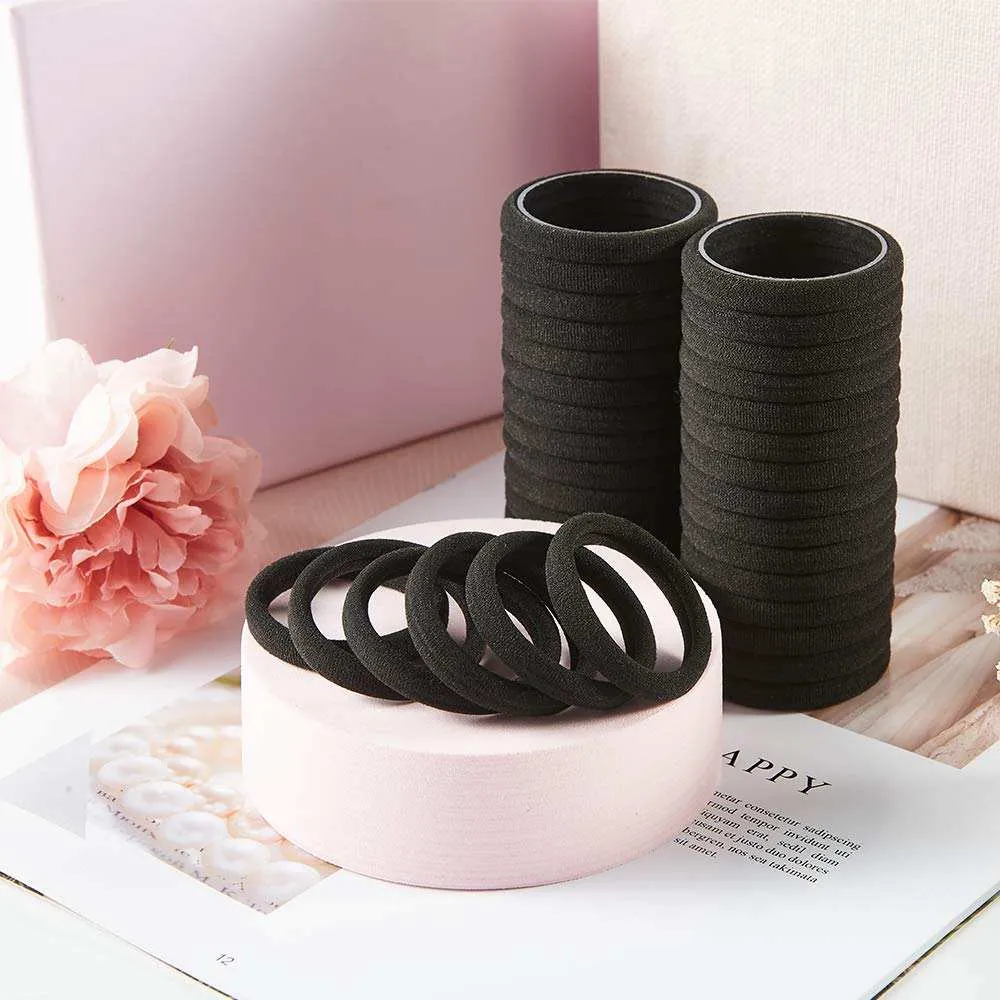 100PCS Black Hair Ties for Ponytails