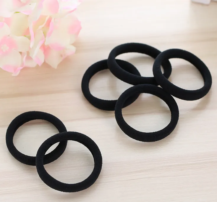 30pcs Hairdressing Tools Black Rubber Hair Band Links Rings Ropes Spring Eraser Holders Ponytail Hair Accessories Elastic Hair Band