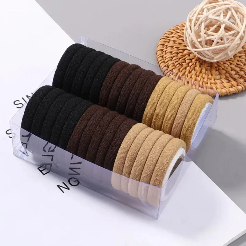 30Pcs/Set of Women's Multicolor Elastic Rubber Hair Bands