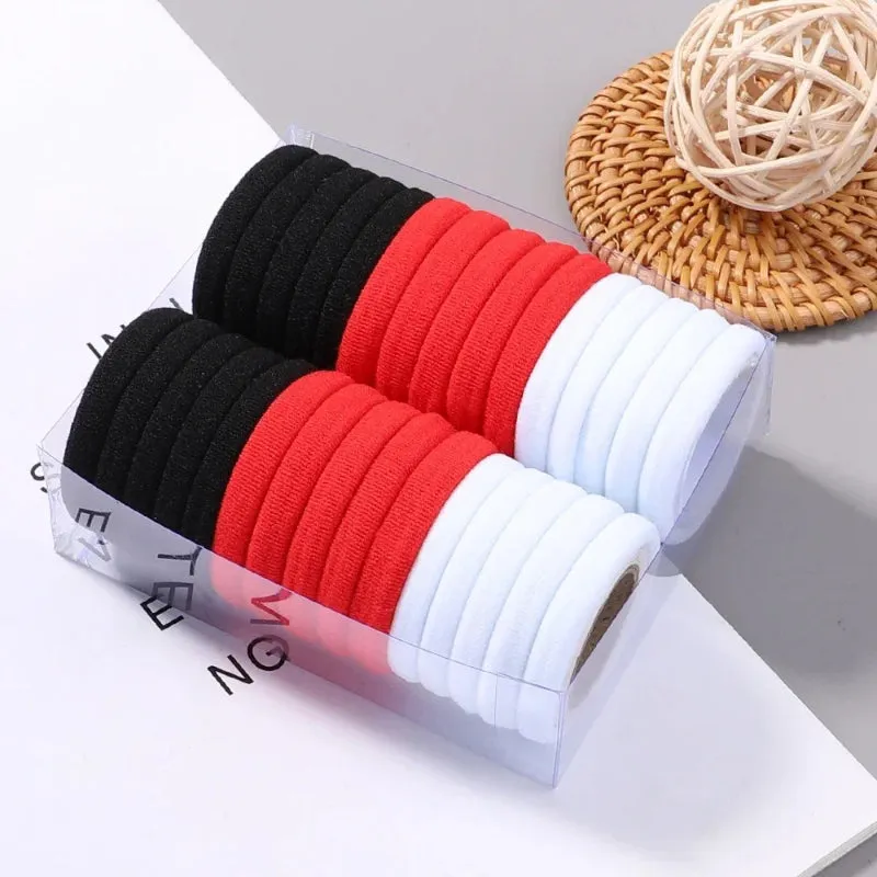 30Pcs/Set of Women's Multicolor Elastic Rubber Hair Bands