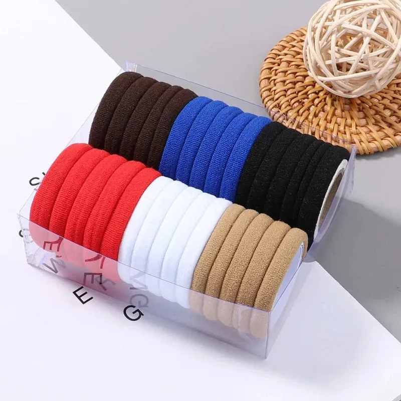 30Pcs/Set of Women's Multicolor Elastic Rubber Hair Bands