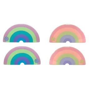 4PK NOVELTY RESIN CLIPS: bright rainbows