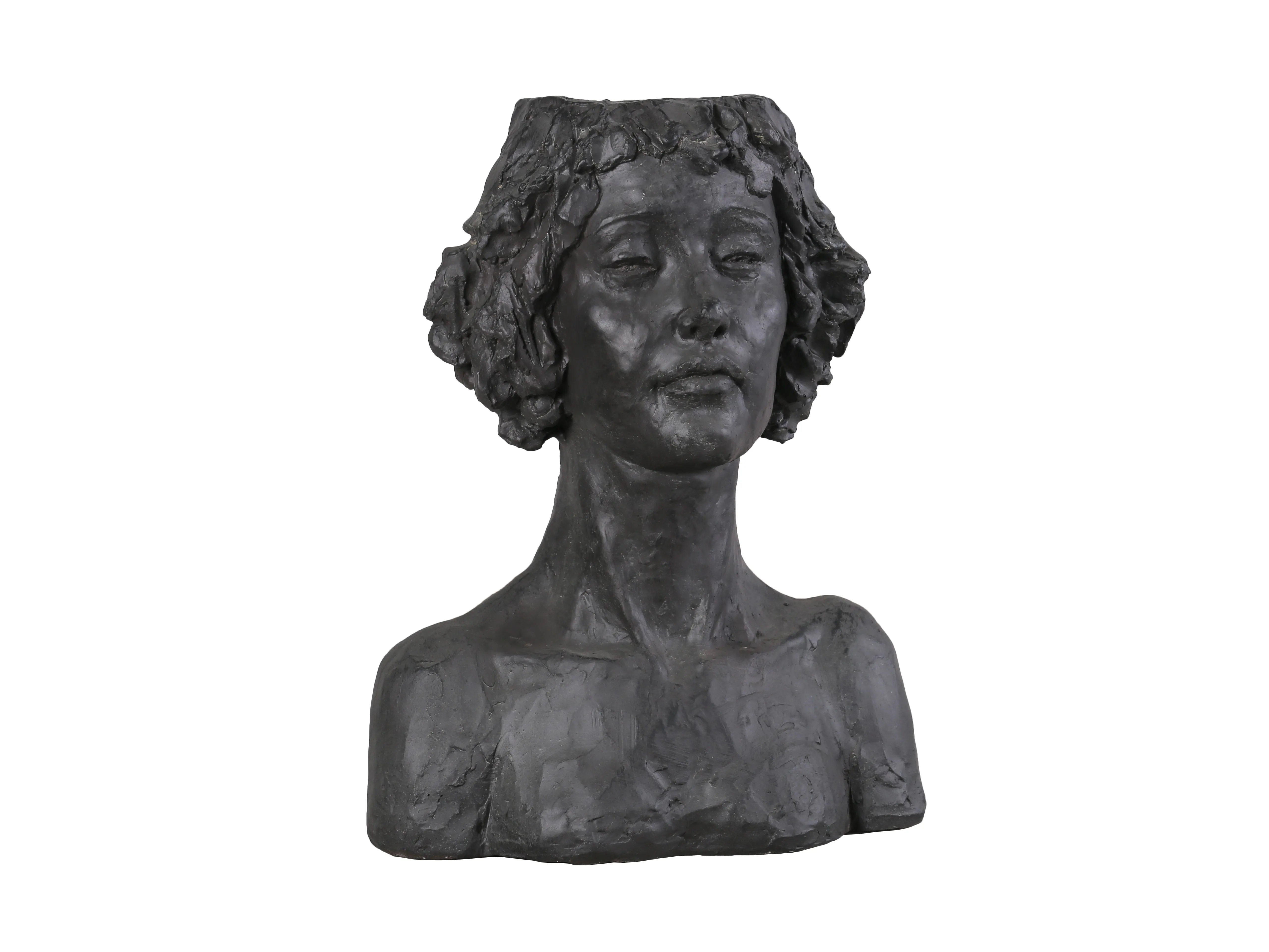 77132-A - Graceful Muse Classic Lady Head Plant Stand Statue