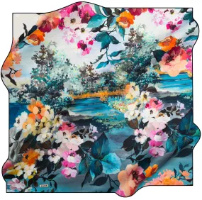 Aker Floral Silk Dress Scarf Blossom