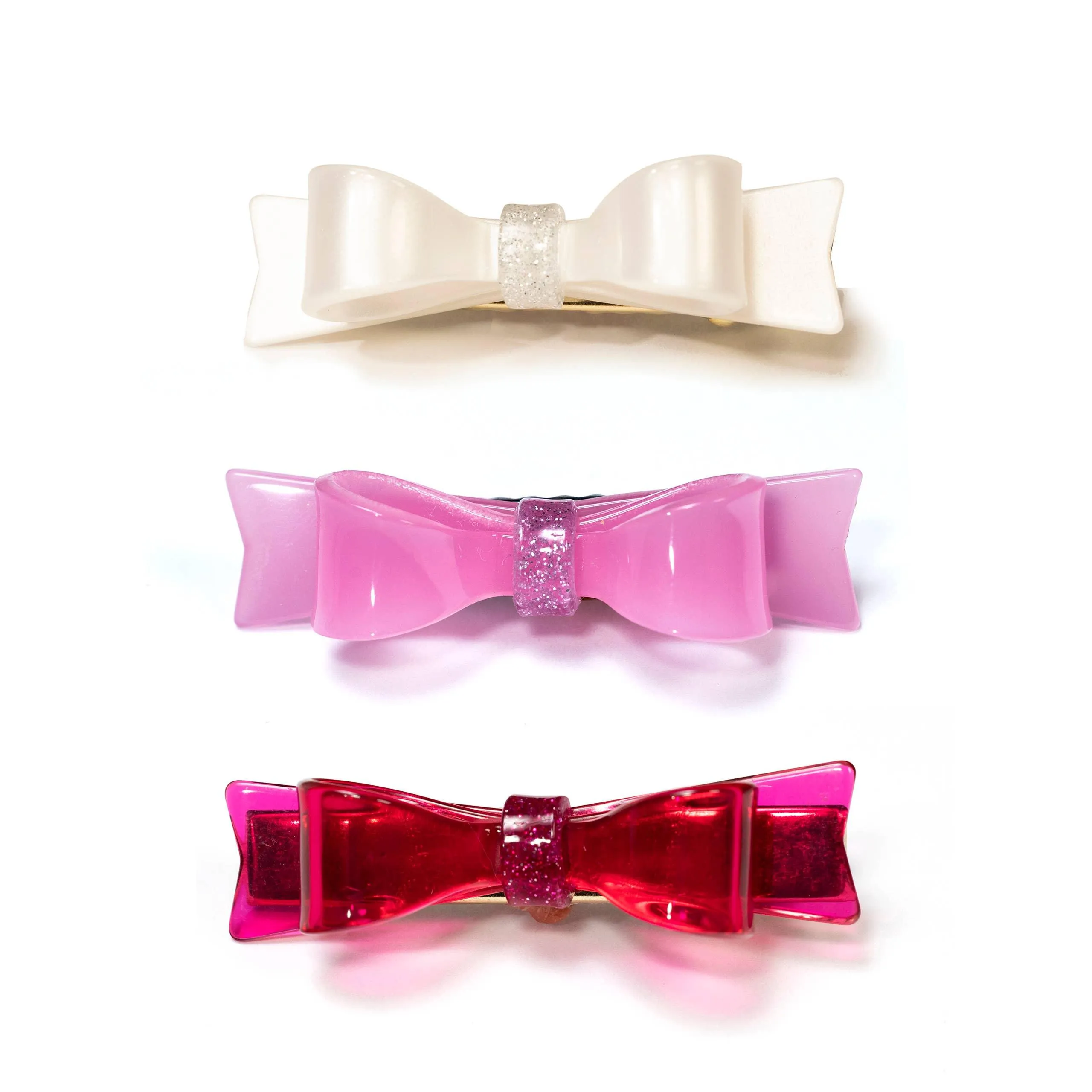 Alligator Clips | Valentines-Three Bowtie Satin | Lilies and Roses NY