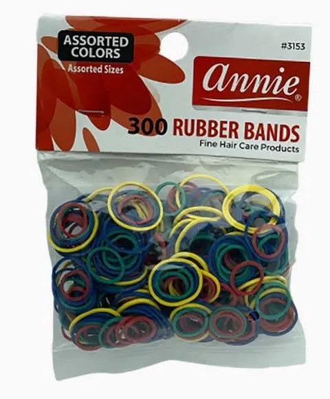 Annie 300 Rubber Bands Assorted Size Multi Coloured