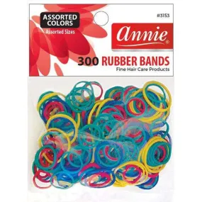 Annie 300 Rubber Bands Assorted Size Multi Coloured