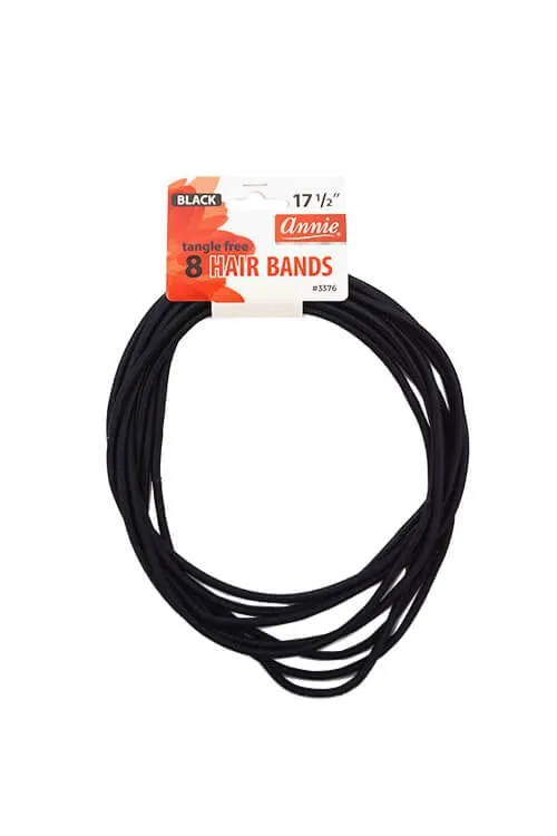 Annie #3376 Tangle Free Black Hair Bands 17 1/2" 8 ct