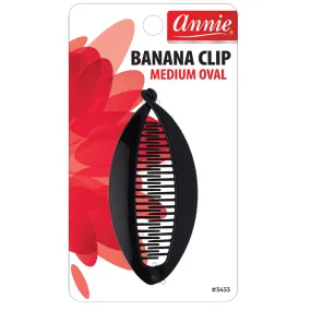 Annie Banana Clip Medium Oval 10cm Black