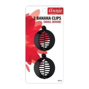 Annie Banana Clip Small Round 6.5cm 2ct Black