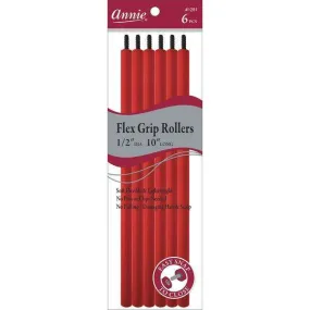 Annie Flex Grip Rollers 1/2 Inch Extra Long Red