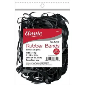 Annie Rubber Band 3 1/2" x 1/4", 1/4lb Black