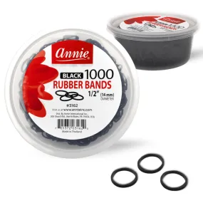 Annie Rubber Bands 1000Ct Black