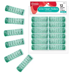 Annie Wire Mesh Rollers Medium 12Ct Green