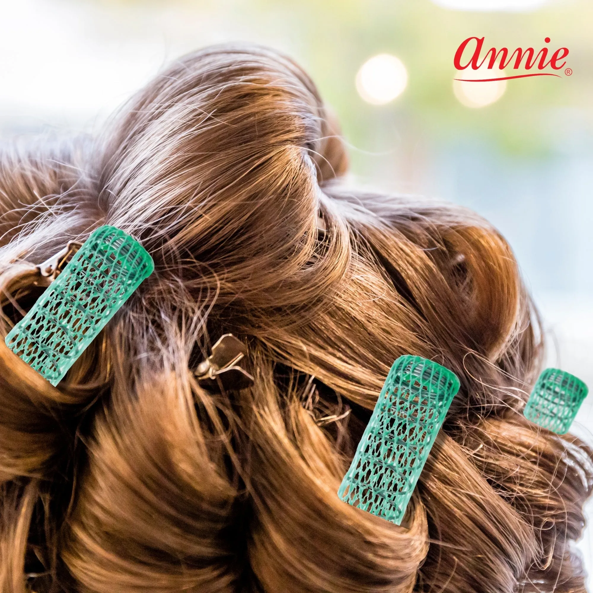 Annie Wire Mesh Rollers Medium 12Ct Green