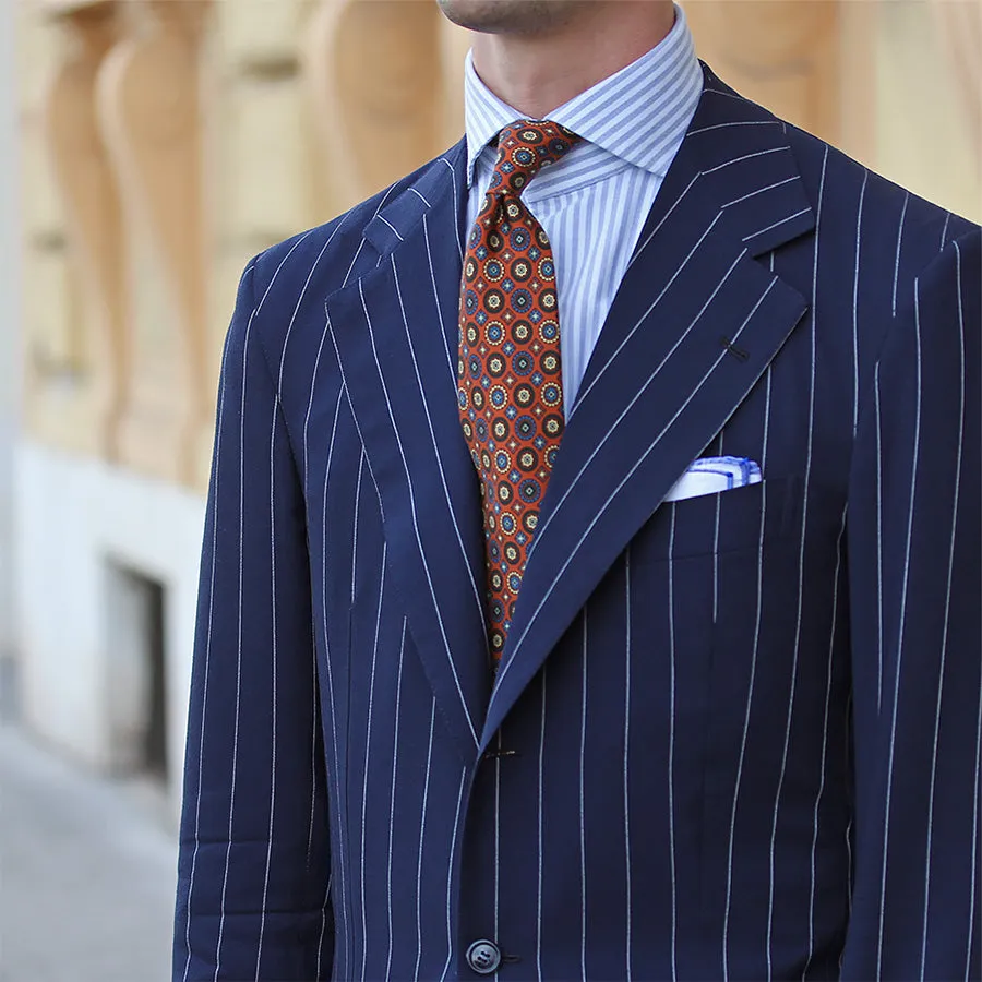 Anniversary Collection - Floral Printed Silk Tie - Rust