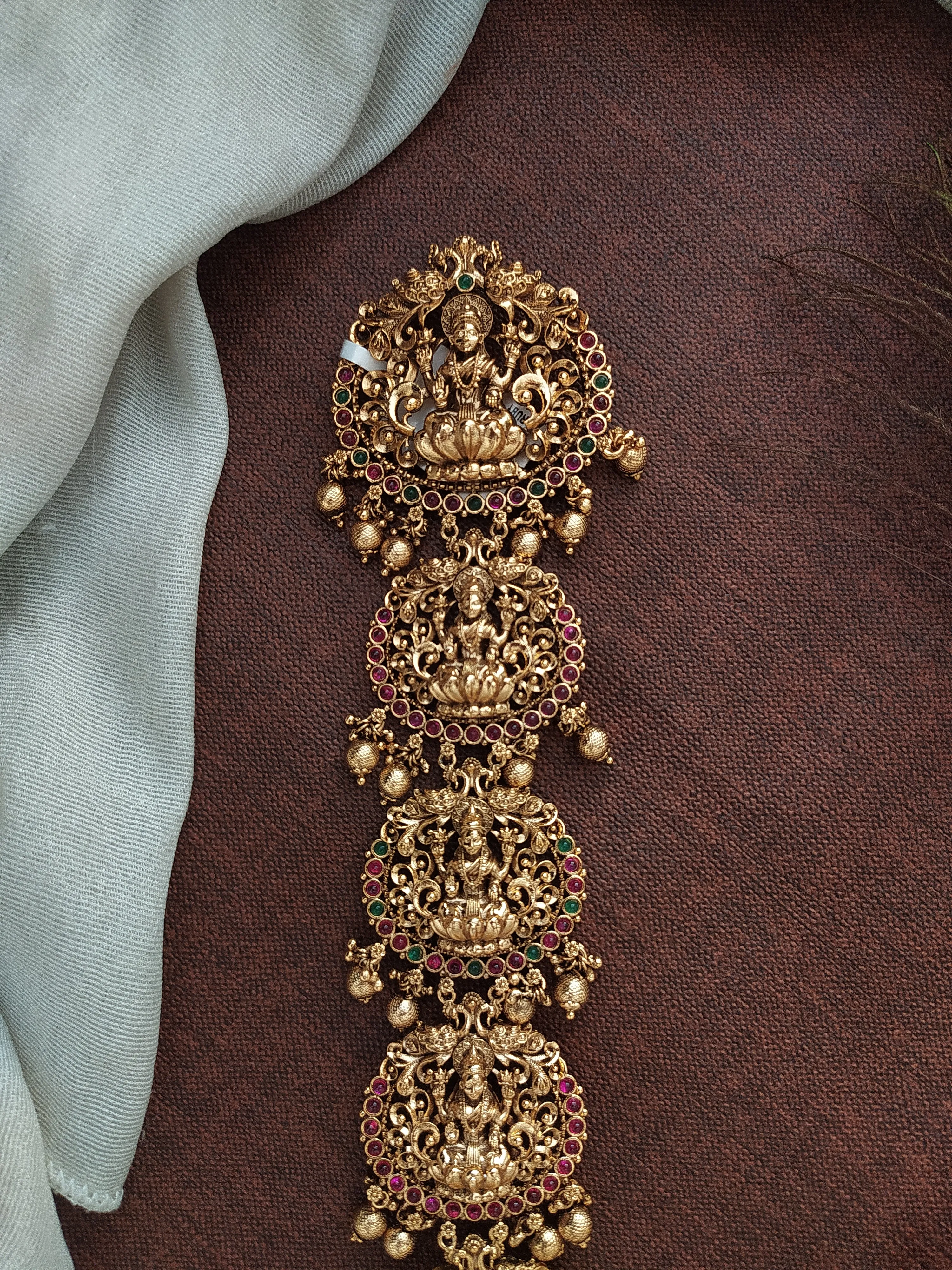 Antique Lakshmi Choti Hair Accessory for Weddings