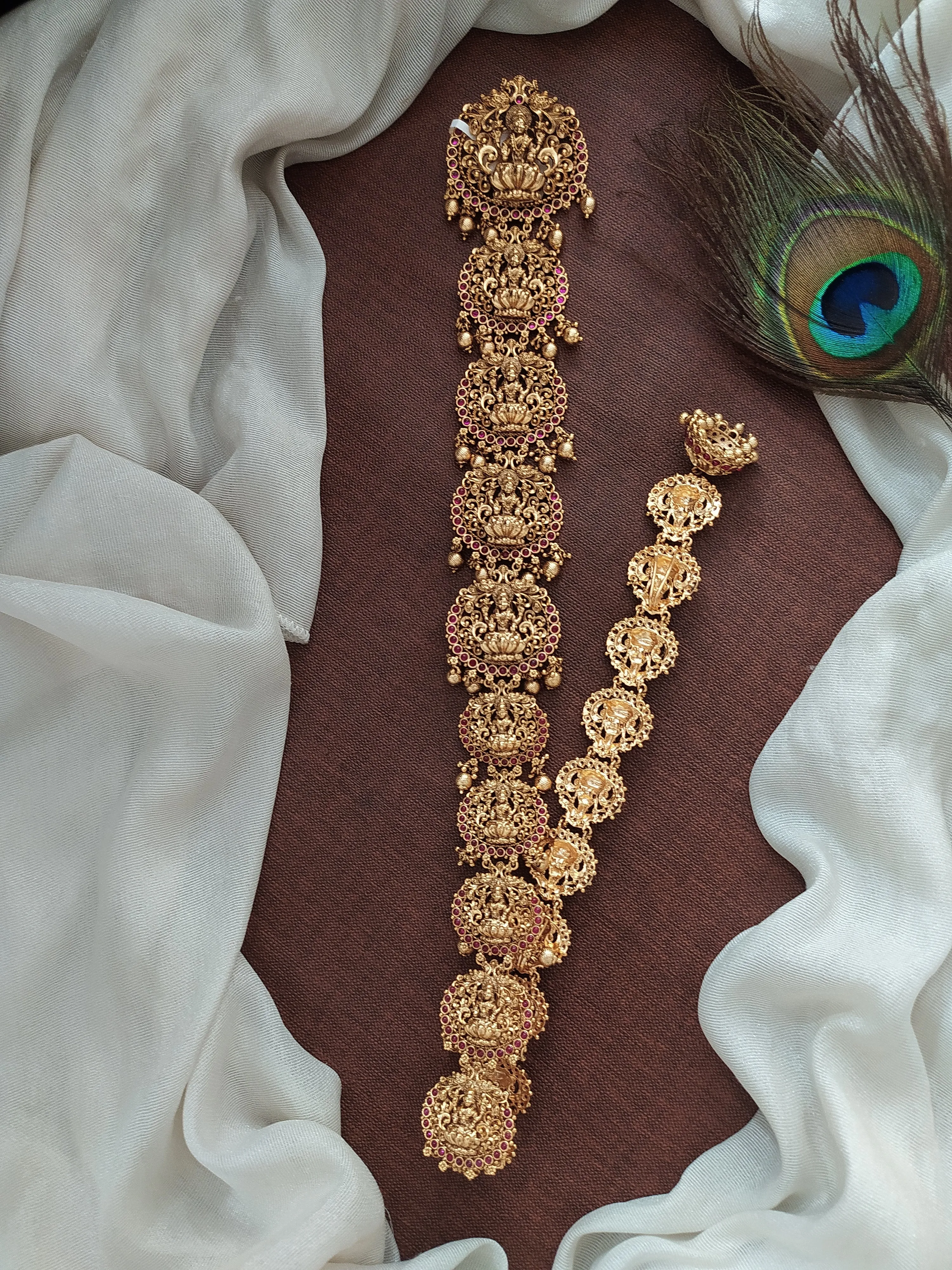 Antique Lakshmi Choti Hair Accessory for Weddings