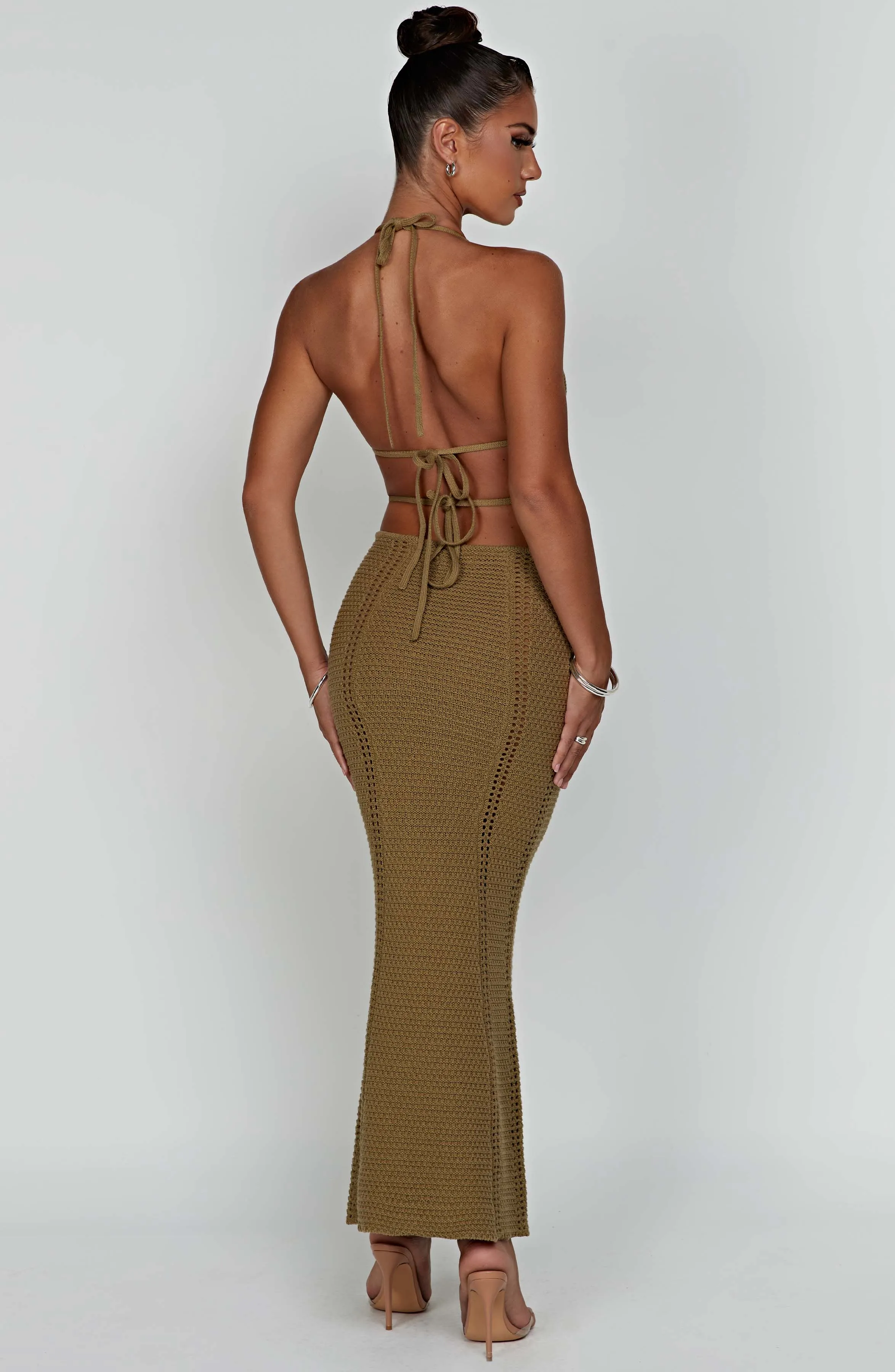 Arabella Maxi Graceful Dress - Khaki