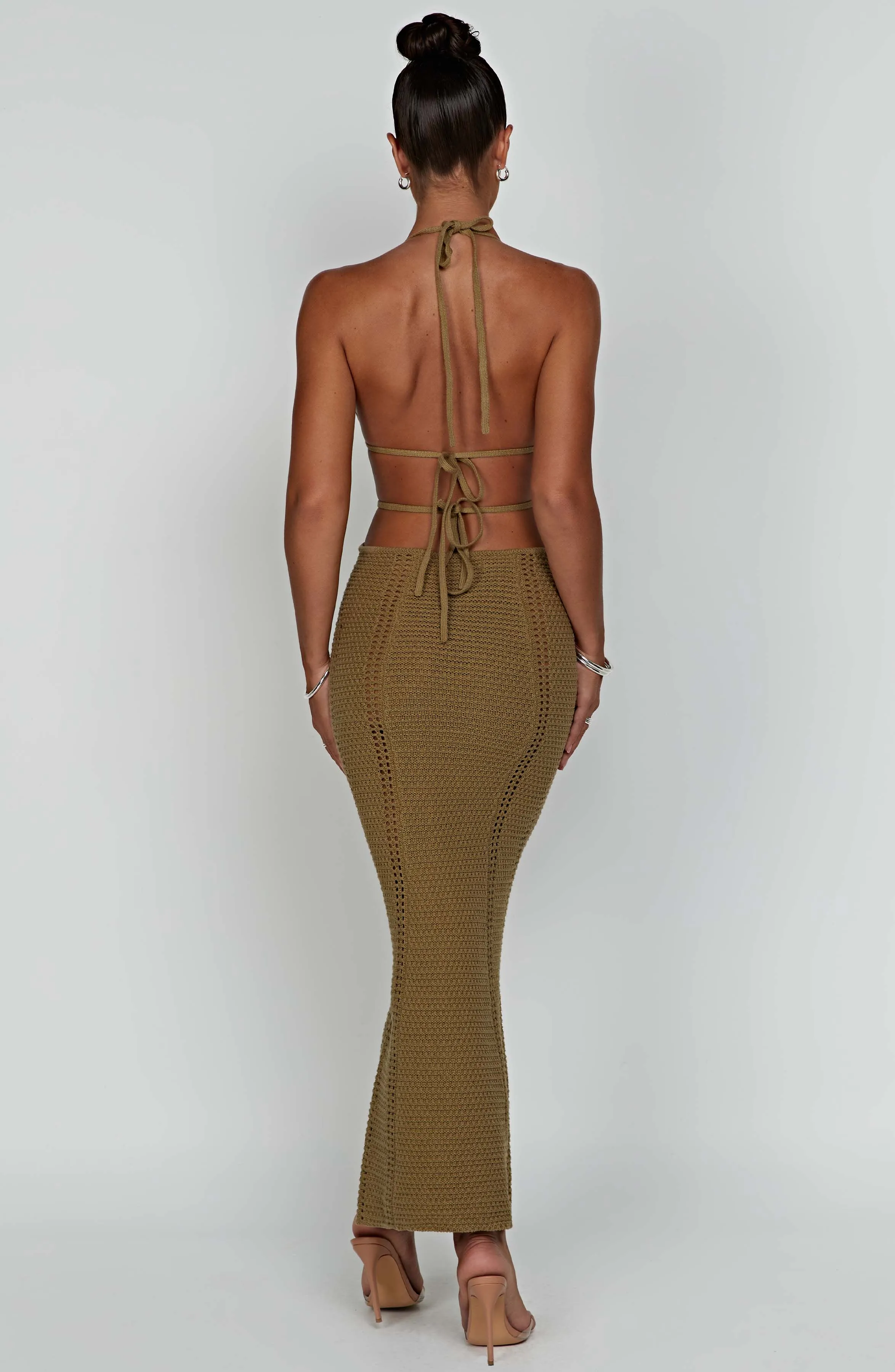 Arabella Maxi Graceful Dress - Khaki