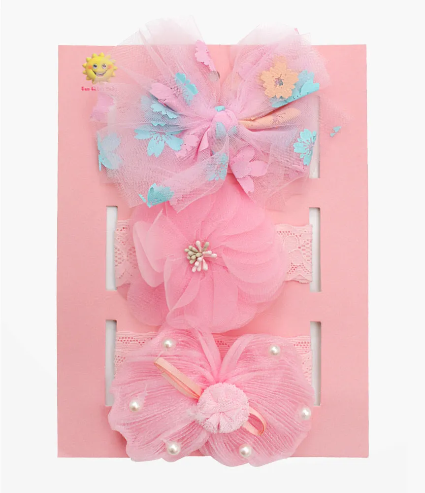 Assorted Baby Headband - Pink Blue Bow & Flower