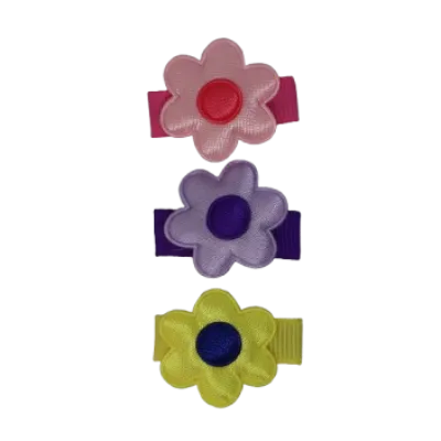 Baby Non Slip Hair Clip - Bright Colour Silky Daisy Set (3 set colour options)