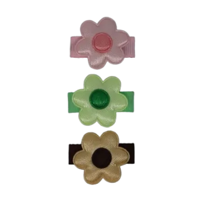 Baby Non Slip Hair Clip - Bright Colour Silky Daisy Set (3 set colour options)