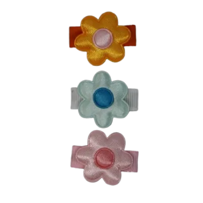 Baby Non Slip Hair Clip - Bright Colour Silky Daisy Set (3 set colour options)