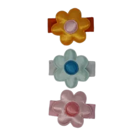 Baby Non Slip Hair Clip - Bright Colour Silky Daisy Set (3 set colour options)