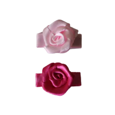 Baby Non Slip Hair Clip - Mini Rose 2 pc Set