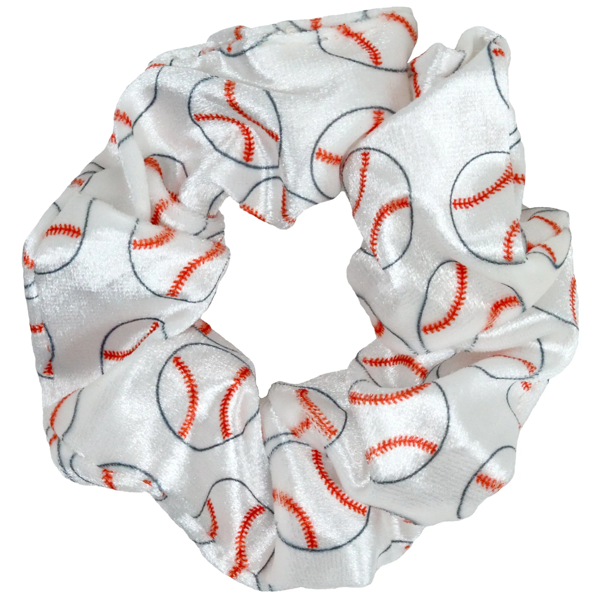 Baseball Ball Velvet Scrunchie