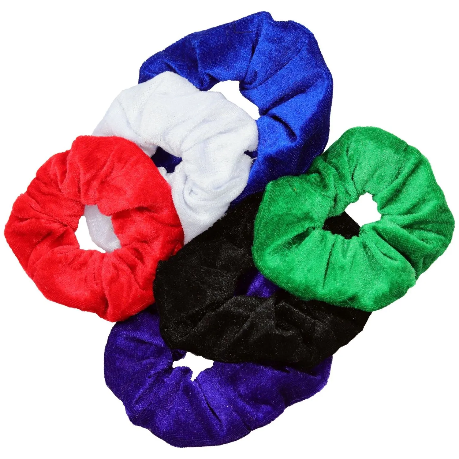 Basic Velvet Scrunchies - 12 Pack