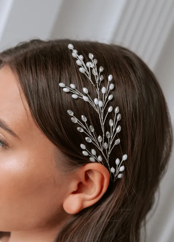 Bead Wedding Hairpiece