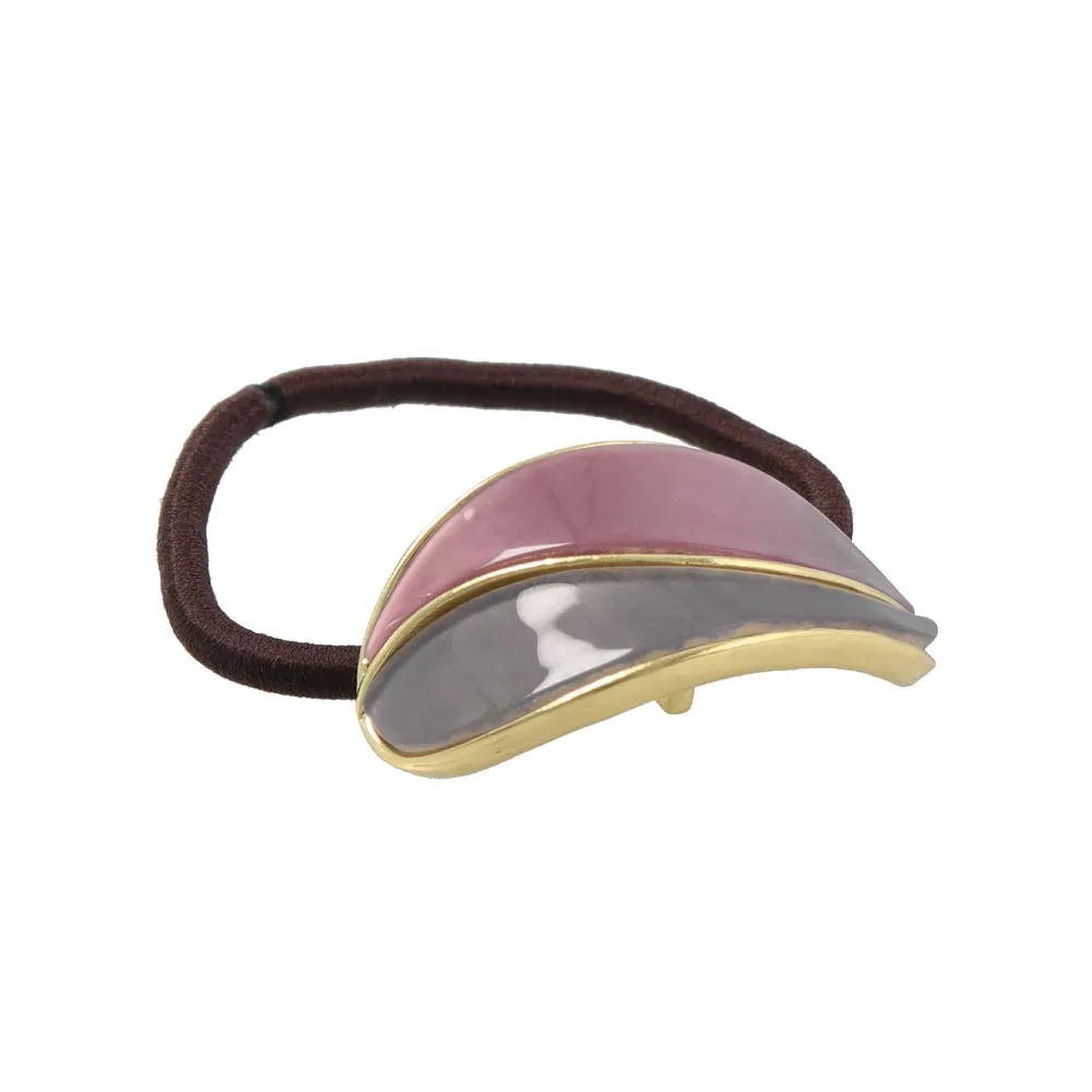 Bicolor Oval Ponytail Holder