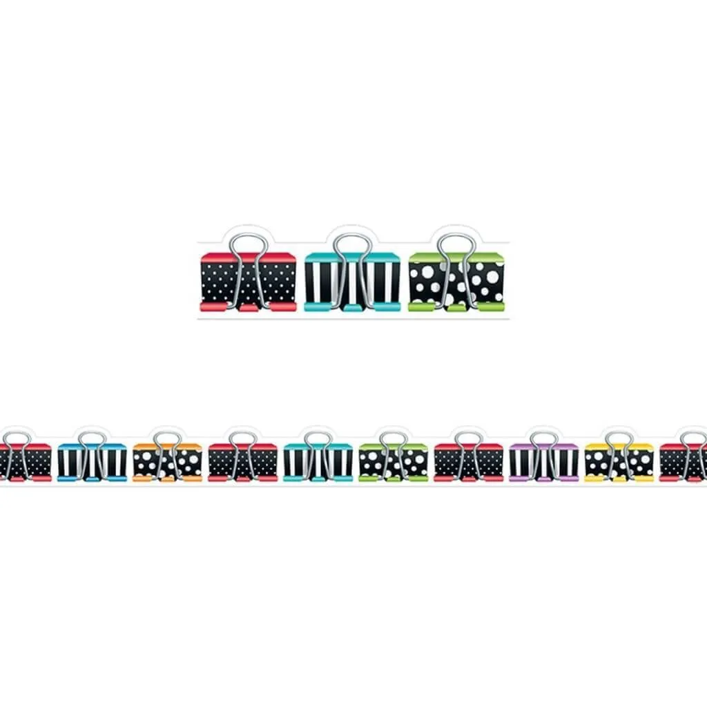 Binder Clips, Bold & Bright Straight Border