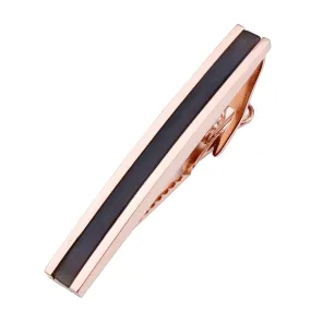 Black & Rose Gold Tie Clip