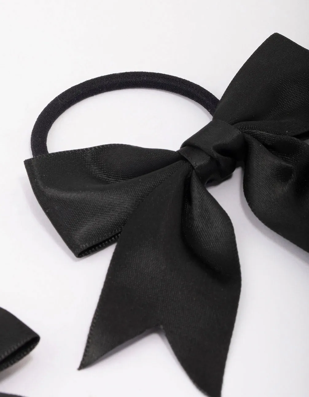 Black Medium Bow Hair Tie Pack