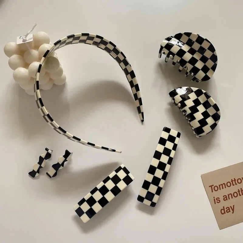 Black White Hair Clips