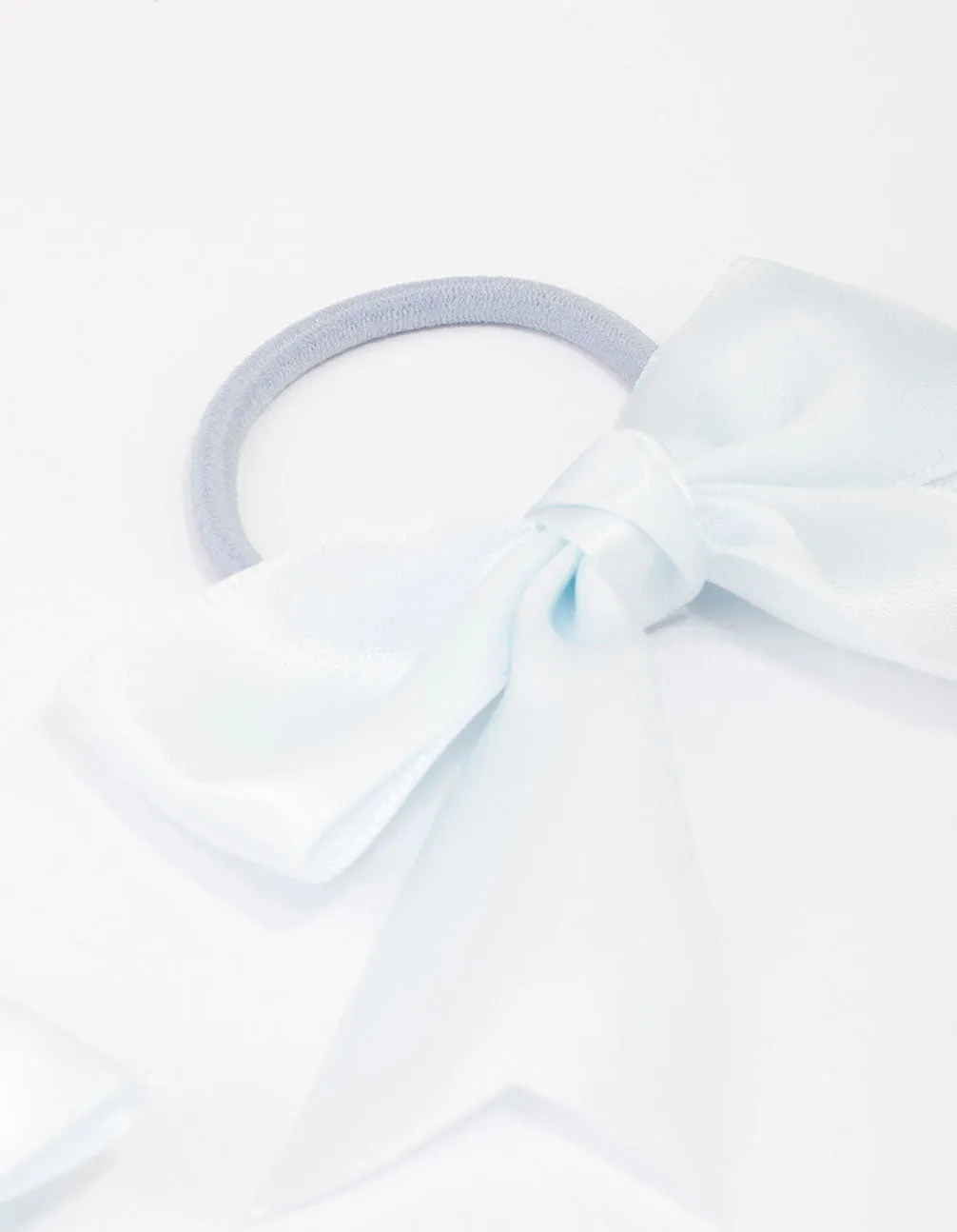 Blue Medium Bow Hair Tie Pack