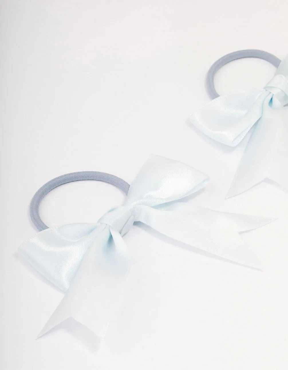 Blue Medium Bow Hair Tie Pack