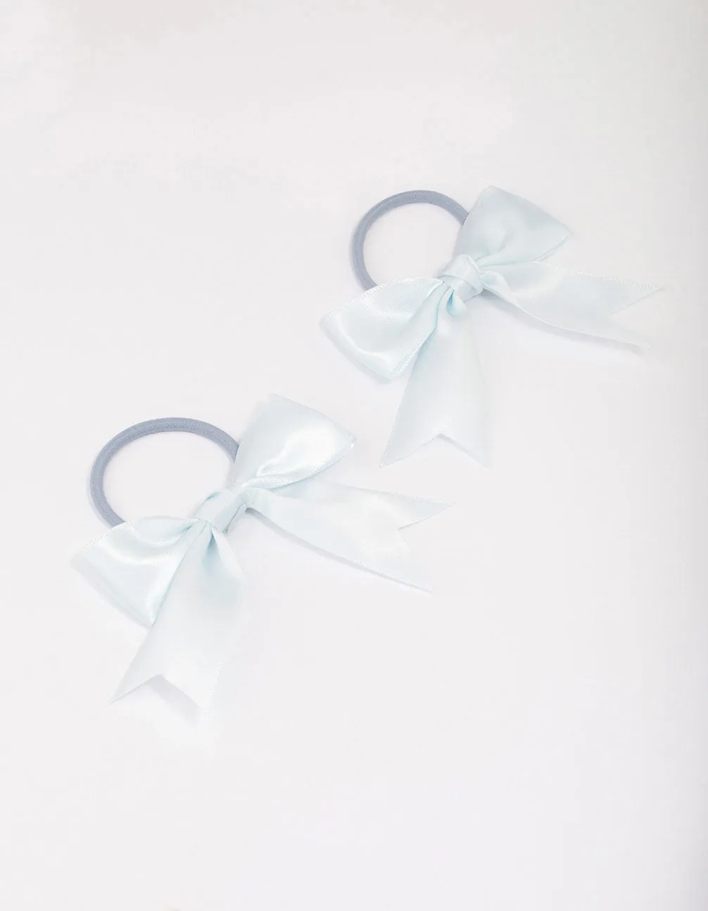 Blue Medium Bow Hair Tie Pack