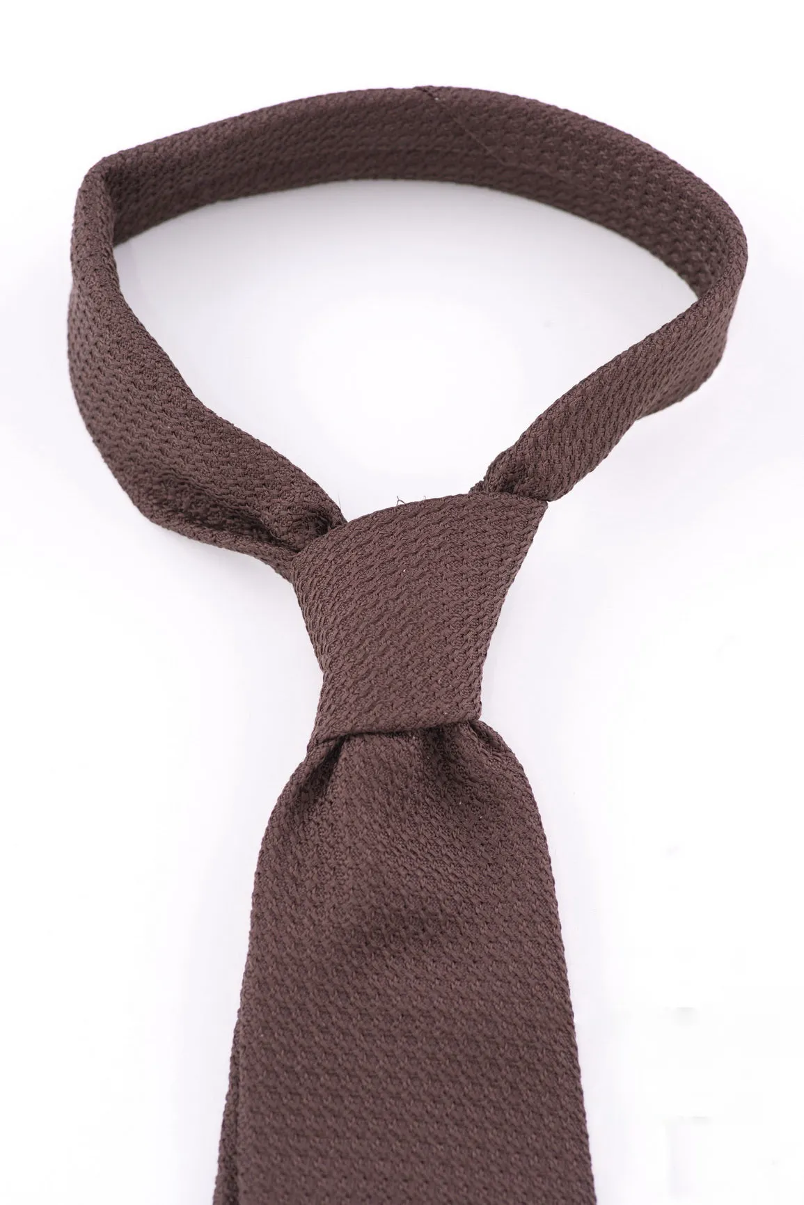 Brown Grenadine Silk Tie