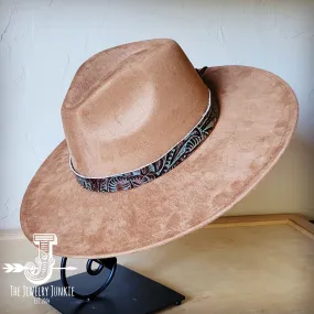 Brown Turquoise Floral Embossed Leather Hat Band Only 950u