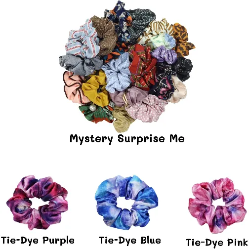 Build Your Own Scrunchies Pack Cotton Satin Velvet Hair Ties Plain Scrunchie Wholesale Ponytail Accessories Scrunchy Elastic Bands for Girls