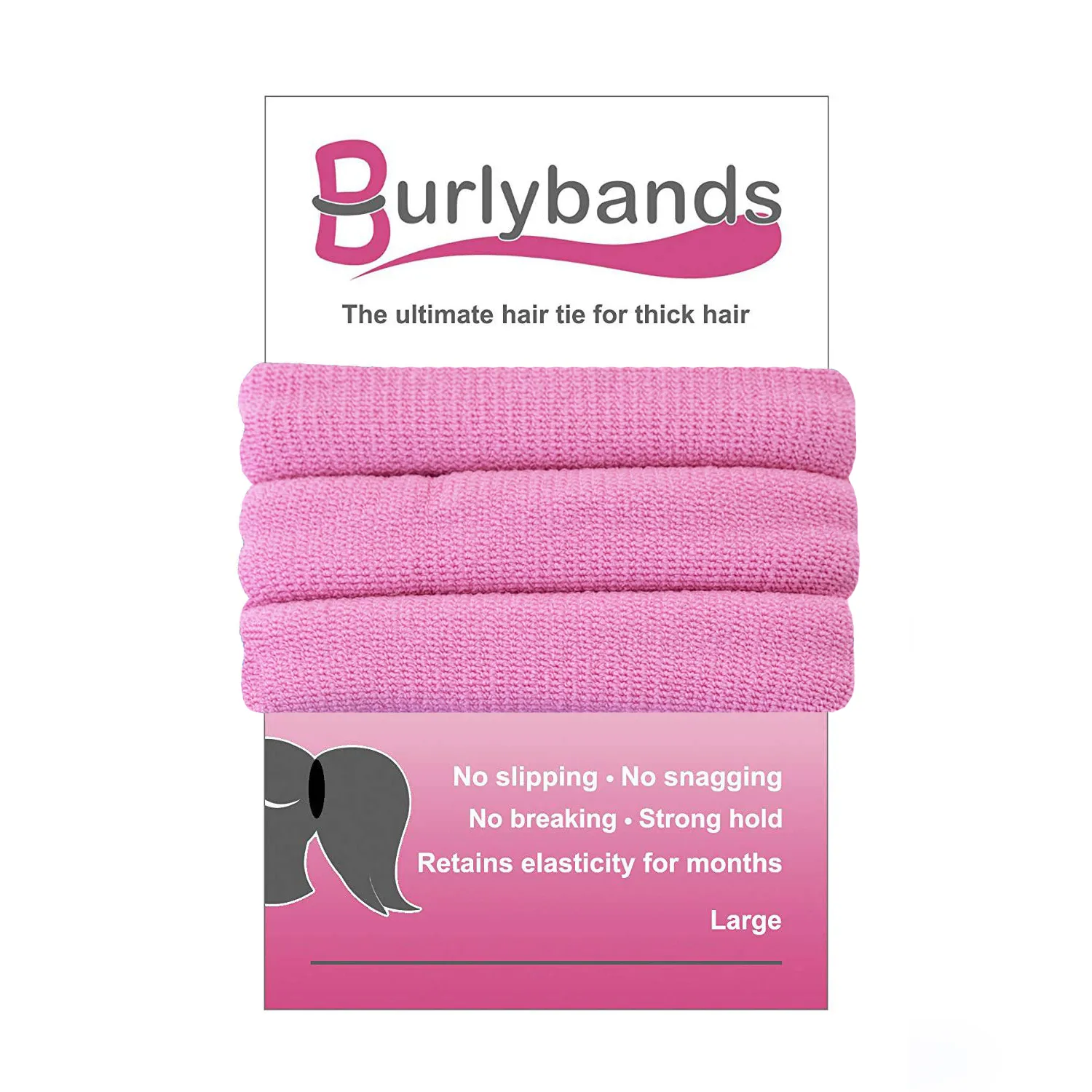 Burlybands Hair Ties for Thick Hair – 3 Pack