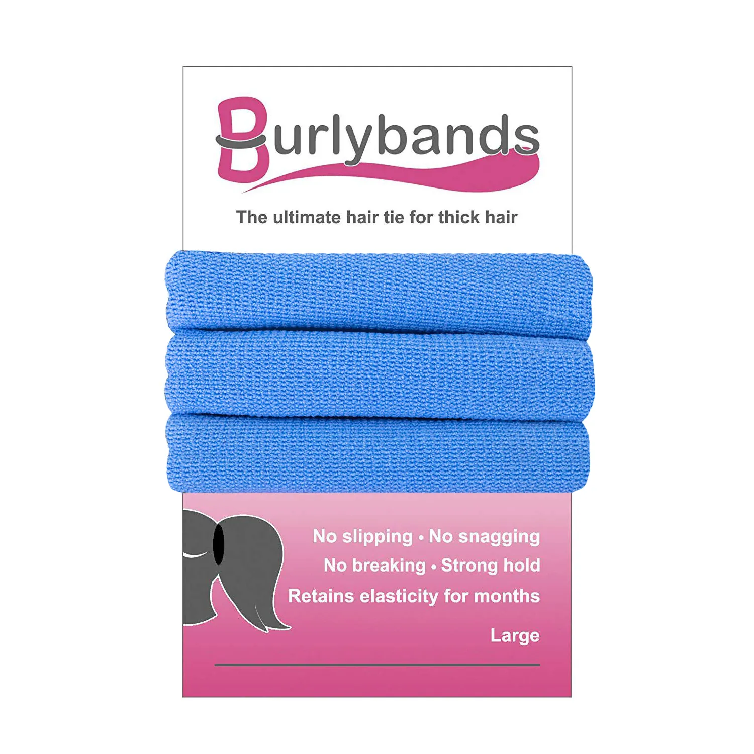 Burlybands Hair Ties for Thick Hair – 3 Pack