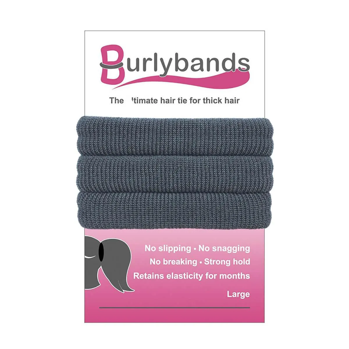 Burlybands Hair Ties for Thick Hair – 3 Pack