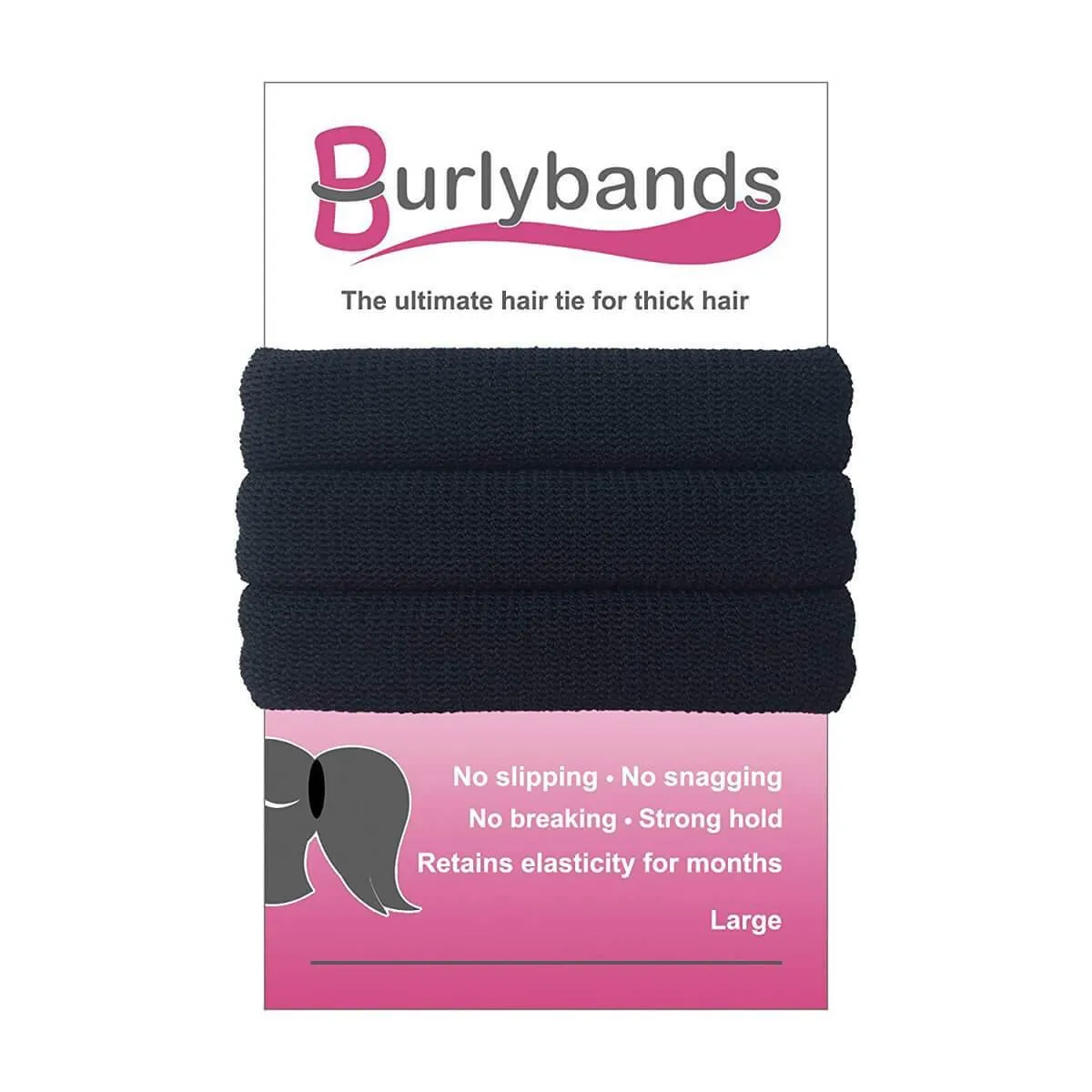 Burlybands Hair Ties for Thick Hair – 3 Pack