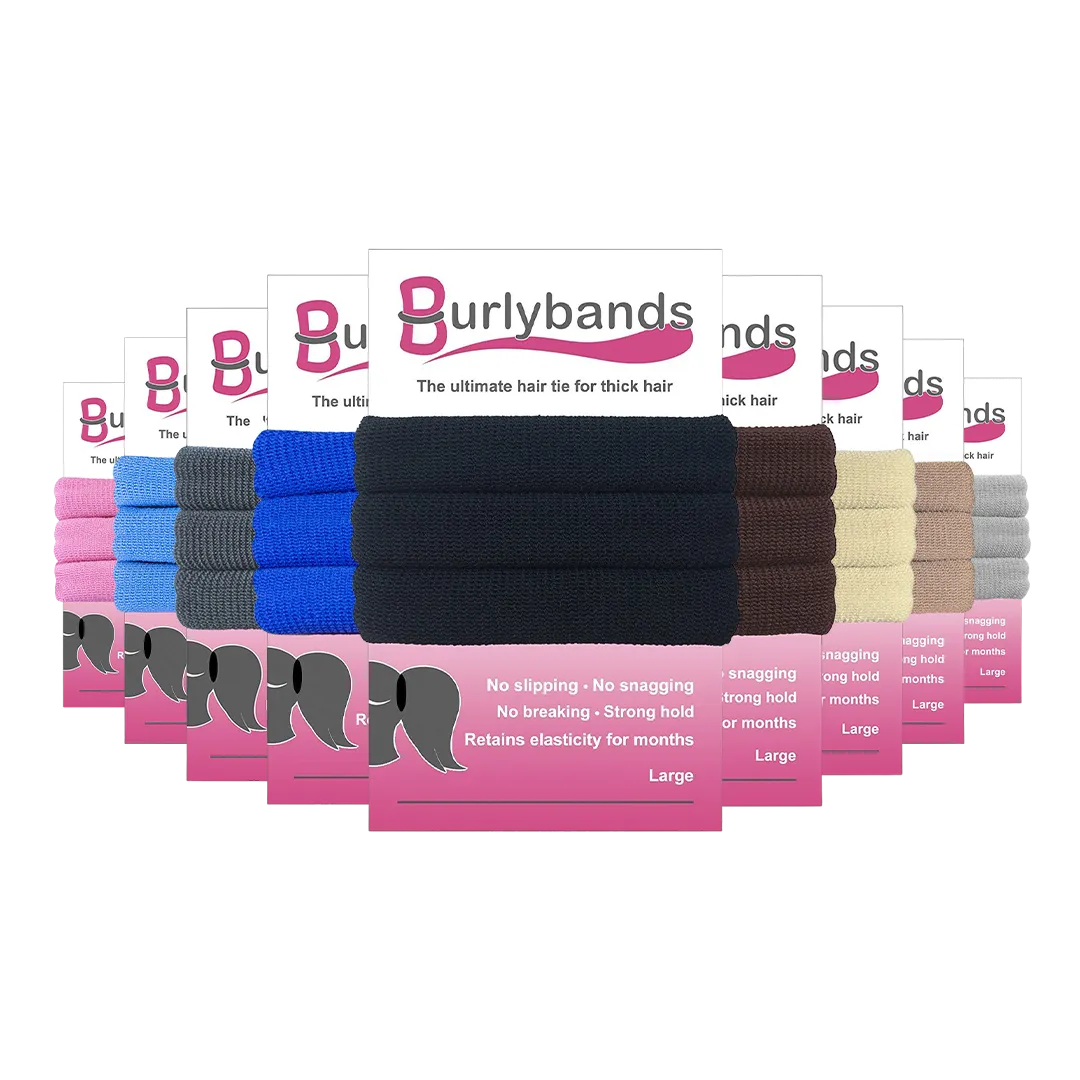 Burlybands Hair Ties for Thick Hair – 3 Pack