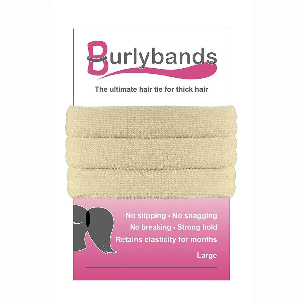 Burlybands Hair Ties for Thick Hair – 3 Pack